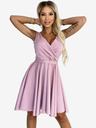 numoco Kleid mit längerem Rücken, Ausschnitt und Gürtel - schmutziges Pink Numoco MAYA