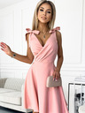 numoco Damenkleid mit herzförmigem Ausschnitt und Schleifen - puderrosa Numoco ROSALIA