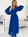 numoco Gegürtetes Kleid mit Gürtelausschnitt - blau Numoco KLARA
