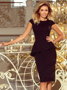 numoco Elegantes Midikleid mit Rüschen - schwarz Numoco