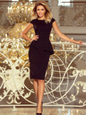 numoco Elegantes Midikleid mit Rüschen - schwarz Numoco