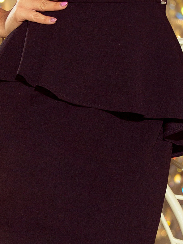 numoco Elegantes Midikleid mit Rüschen - schwarz Numoco