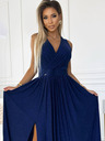numoco Langes Kleid mit Rückenausschnitt und Bindeband - dunkelblau mit Glitzer Numoco JUSTINE