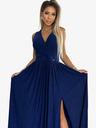 numoco Langes Kleid mit Rückenausschnitt und Bindeband - dunkelblau mit Glitzer Numoco JUSTINE