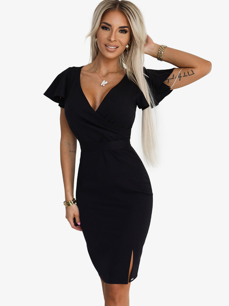 numoco Elegantes Kleid mit Taschenausschnitt – schwarz Numoco NINA