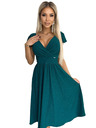 numoco Kleid mit Rundhalsausschnitt und kurzen Ärmeln - grün mit Glitzer Numoco MATILDE