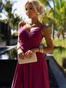 numoco Elegantes langes Maxikleid mit Trägern - fuchsia mit Glitzer Numoco CHIARA