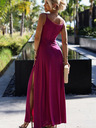 numoco Elegantes langes Maxikleid mit Trägern - fuchsia mit Glitzer Numoco CHIARA