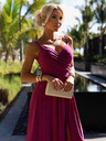 numoco Elegantes langes Maxikleid mit Trägern - fuchsia mit Glitzer Numoco CHIARA