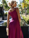 numoco Elegantes langes Maxikleid mit Trägern - fuchsia mit Glitzer Numoco CHIARA