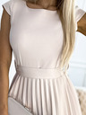 numoco Kurzärmeliges Faltenkleid mit Gürtel - beige Numoco LILA