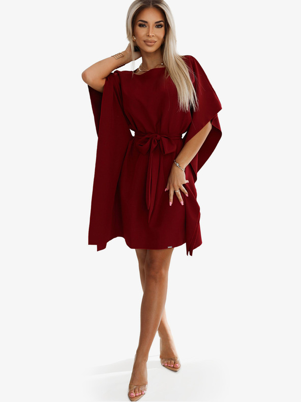 numoco Numoco SOFIA Schmetterlingskleid mit Taillenband