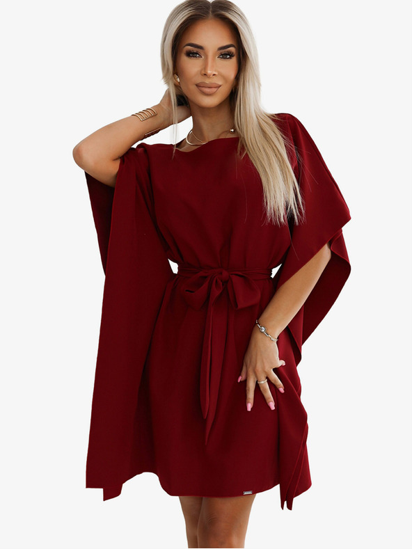 numoco Numoco SOFIA Schmetterlingskleid mit Taillenband