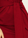 numoco Kleid mit breitem Gürtel - burgunderrot Numoco