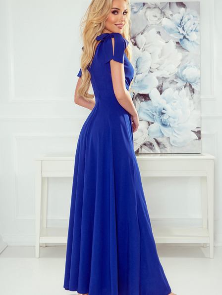 numoco Langes Kleid mit Dekolleté und Schulterbändern - blau Numoco ELENA