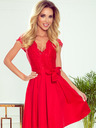 numoco Kleid mit Dekolleté und Spitze - rot Numoco ANNA