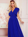 numoco Midikleid mit Rüschen und Ausschnitt - blau Numoco YANA