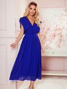 numoco Midikleid mit Rüschen und Ausschnitt - blau Numoco YANA