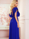 numoco Midikleid mit Rüschen und Ausschnitt - blau Numoco YANA