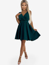 numoco Kleid mit längerem Rücken, Ausschnitt und Gürtel - grün Numoco MAYA