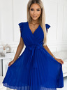 numoco Plisseekleid mit Halsausschnitt und Rüschen - blau Numoco POLINA