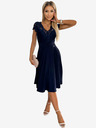 numoco Chiffonkleid mit Spitzenausschnitt - Dunkelblau Numoco LINDA