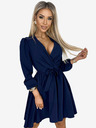 numoco Damenkleid mit Ausschnitt und Gürtel - dunkelblau Numoco BINDY