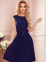 numoco Plissee-Kleid mit kurzen Ärmeln - dunkelblau Numoco LILA