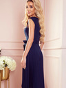 numoco Plissee-Kleid mit kurzen Ärmeln - dunkelblau Numoco LILA