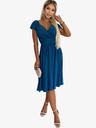 numoco Kurzärmeliges Kleid mit Ausschnitt und kurzen Ärmeln - navy mit Glitter Numoco MATILDE
