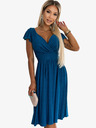 numoco Kurzärmeliges Kleid mit Ausschnitt und kurzen Ärmeln - navy mit Glitter Numoco MATILDE