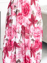 numoco Plissiertes Midikleid mit Knöpfen und langen Ärmeln - dunkelrosa Blumen auf weißem Grund Numoco CARLA