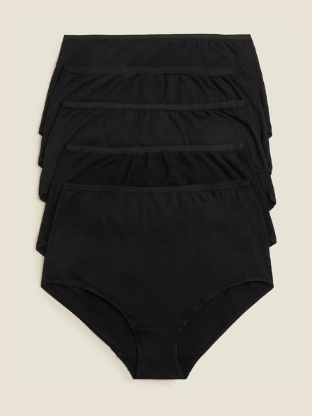 Marks & Spencer Taillenslip aus Baumwolle und Modal, ohne sichtbaren Saum, 5er-Pack Marks & Spencer schwarz