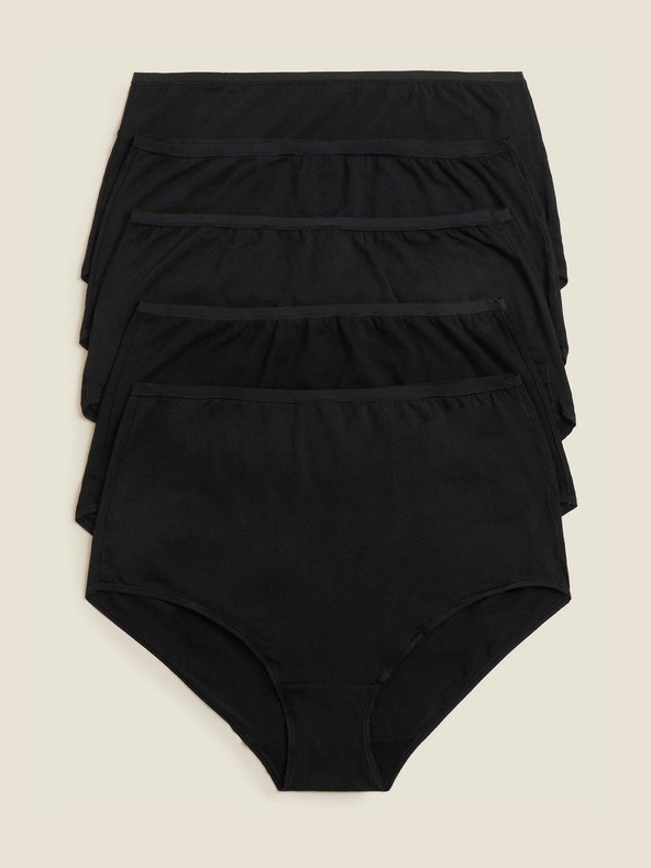 Marks & Spencer Taillenslip aus Baumwolle und Modal, ohne sichtbaren Saum, 5er-Pack Marks & Spencer schwarz