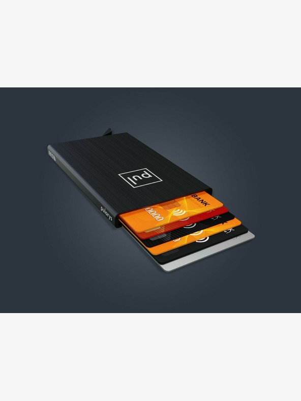 Pularys Pularys Dokumententasche schwarz, gebürstetes Aluminium