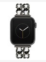 Steve Madden Steve Madden Damenarmband aus Stahl und veganem Leder für Apple Watch 38/40/41 mm, WS/1001BKWT424445
