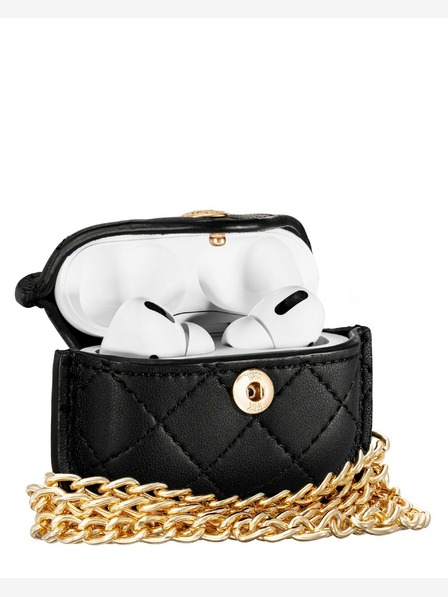 Anne Klein Anne Klein Schwarzes Lederetui für Apple AirPods Pro Kopfhörer