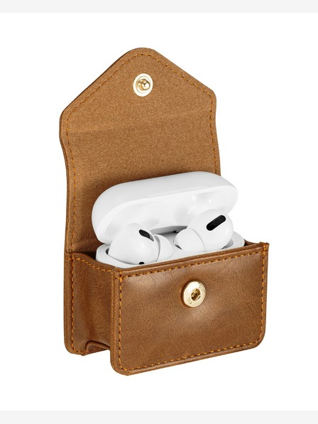 Anne Klein Braunes Anne Klein Lederetui für Apple AirPods Pro Kopfhörer