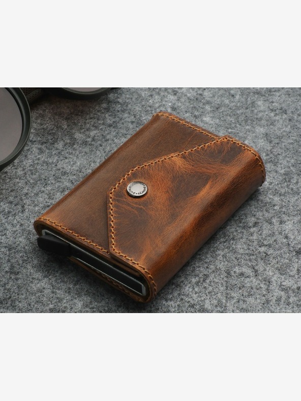 Pularys Pularys Herren Portemonnaie aus Leder braun