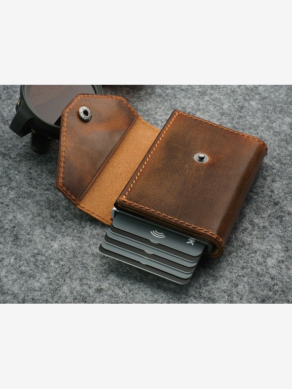 Pularys Pularys Herren Portemonnaie aus Leder braun