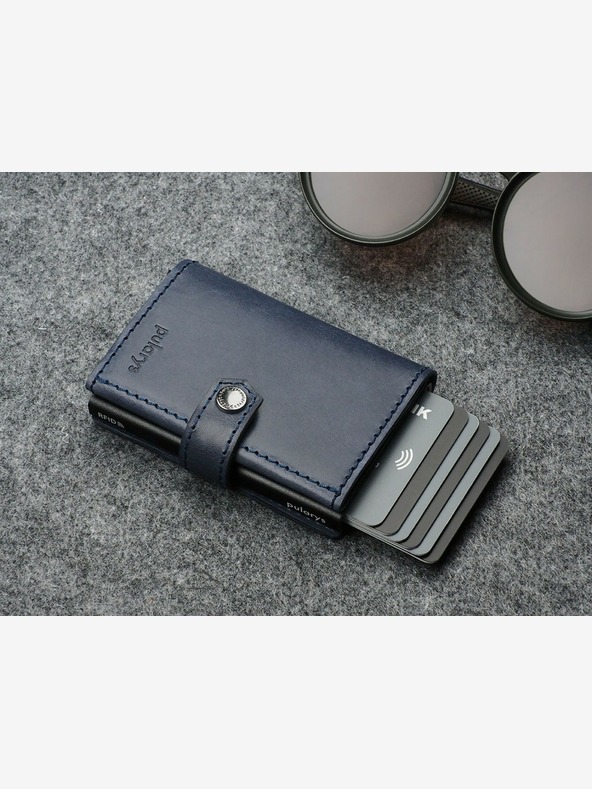 Pularys Pularys Herren Portemonnaie aus Leder Hiker Blau 211114104