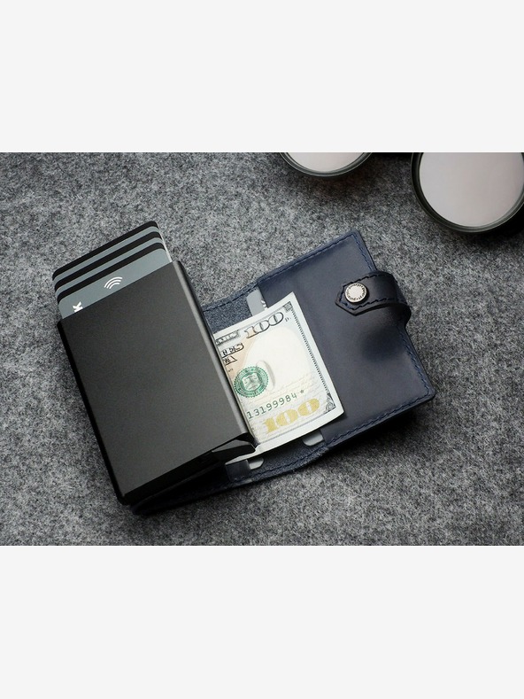 Pularys Pularys Herren Portemonnaie aus Leder Hiker Blau 211114104