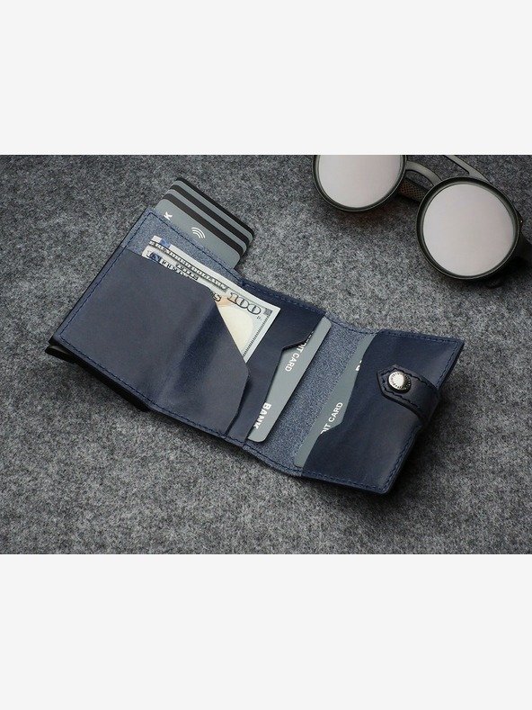 Pularys Pularys Herren Portemonnaie aus Leder Hiker Blau 211114104