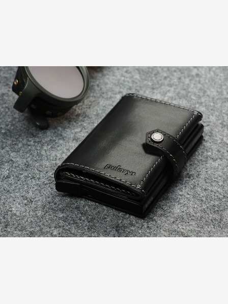 Pularys Pularys Herren Hiker Leder Geldbörse und Schlüsselanhänger Geschenkset Schwarz 211314101