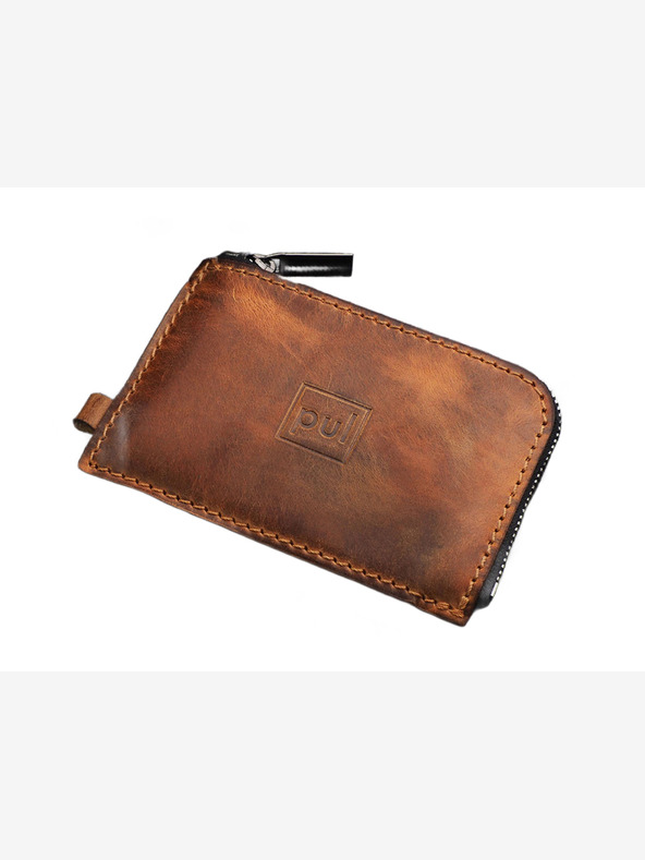 Pularys Pularys Herren Portemonnaie aus Leder Oldtimer Slim Braun