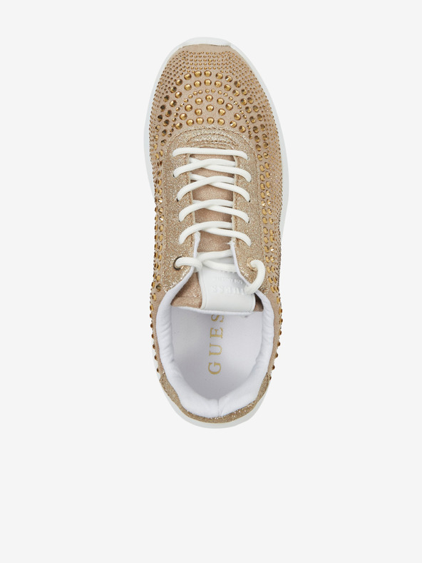 Guess Goldfarbene Guess Deglitz Damen-Turnschuhe