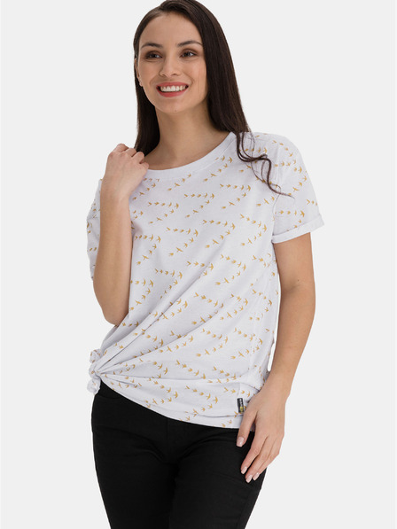 Sam 73 Weißes gemustertes lockeres T-Shirt für Frauen SAM 73