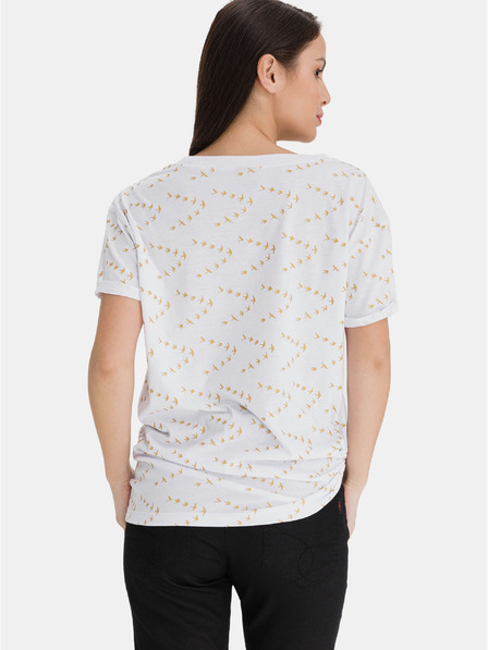 Sam 73 Weißes gemustertes lockeres T-Shirt für Frauen SAM 73