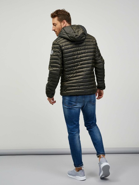 Sam 73 Khakifarbene Herren-Steppjacke mit Kapuze SAM 73 Edmund