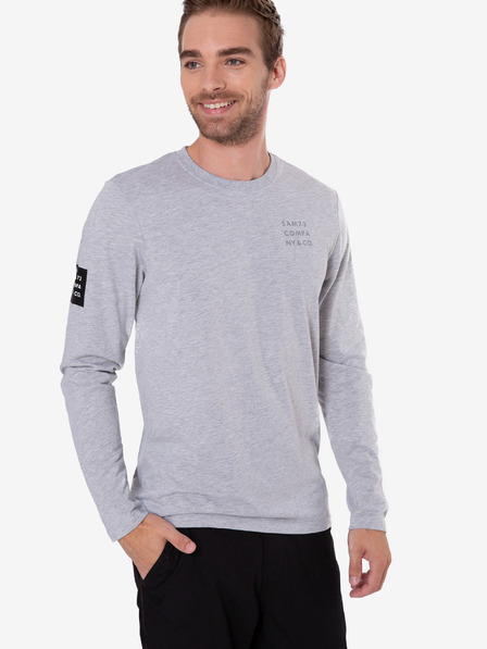 Sam 73 Hellgraues gestreiftes Herren-T-Shirt Sam 73